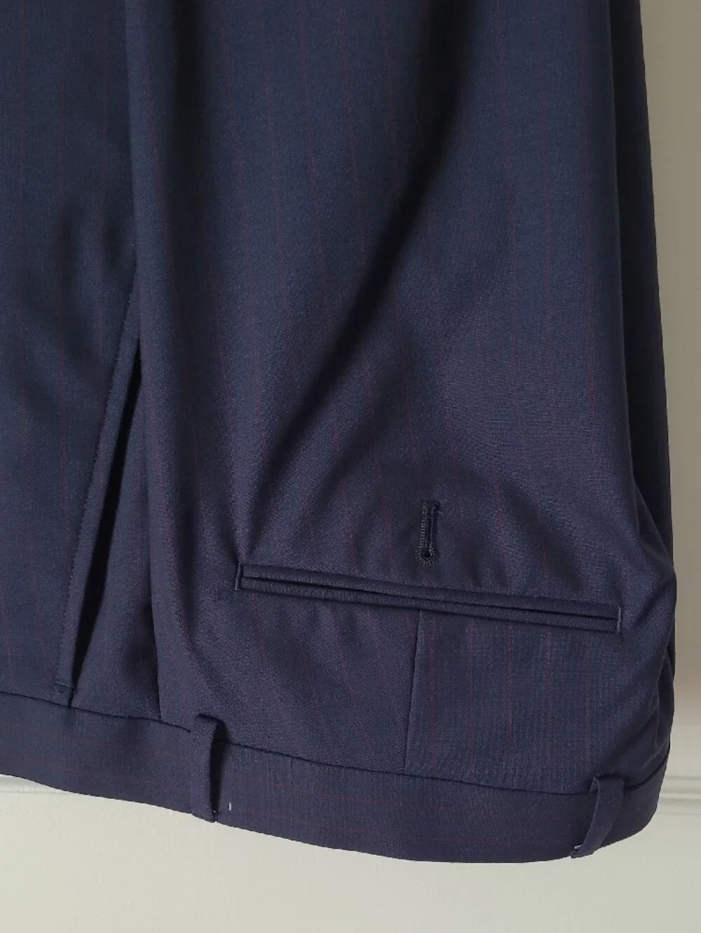 Charles Tyrwhitt Men's Navy Blue and Pink Suit with Vest